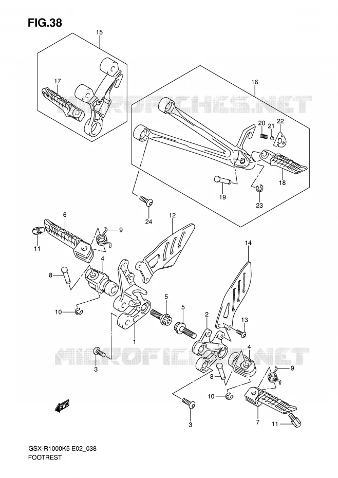 REPOSE PIED Suzuki MOTO 1000 GSX-R 2006  GSX-R1000U2K6(E2)
