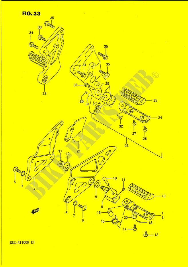 REPOSE PIED pour Suzuki GSX-R 1100 1992