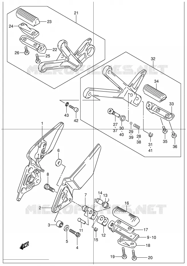 REPOSE PIED Suzuki MOTO 1200 BANDIT 2005  GSF1200SK5(E2)