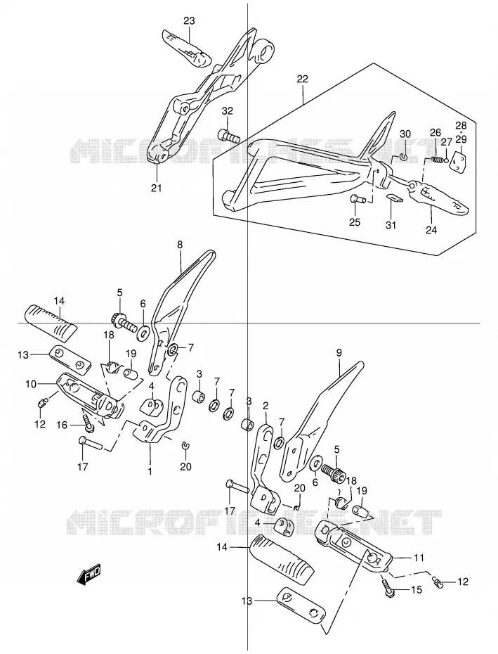 REPOSE PIED Suzuki MOTO 1200 GSX 2000  GSX1200Y(E4)