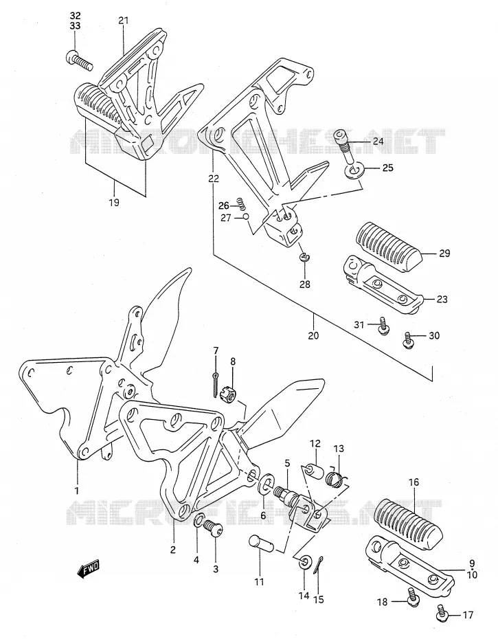 REPOSE PIED Suzuki MOTO 400 BANDIT-N 1992  GSF400N(E28)