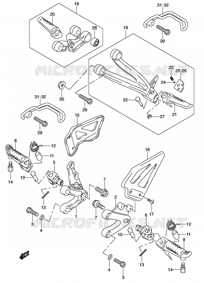 REPOSE PIED Suzuki MOTO 600 GSX-R 2001  GSX-R600U2K1(E2)