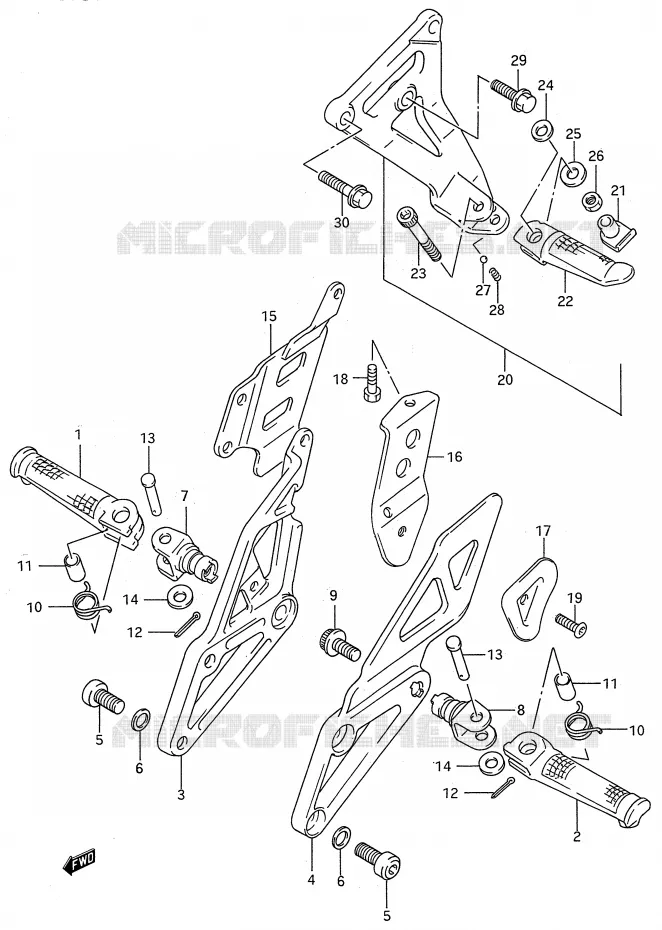 REPOSE PIED Suzuki MOTO 750 GSX-R 1994  GSX-R750WR(E28)