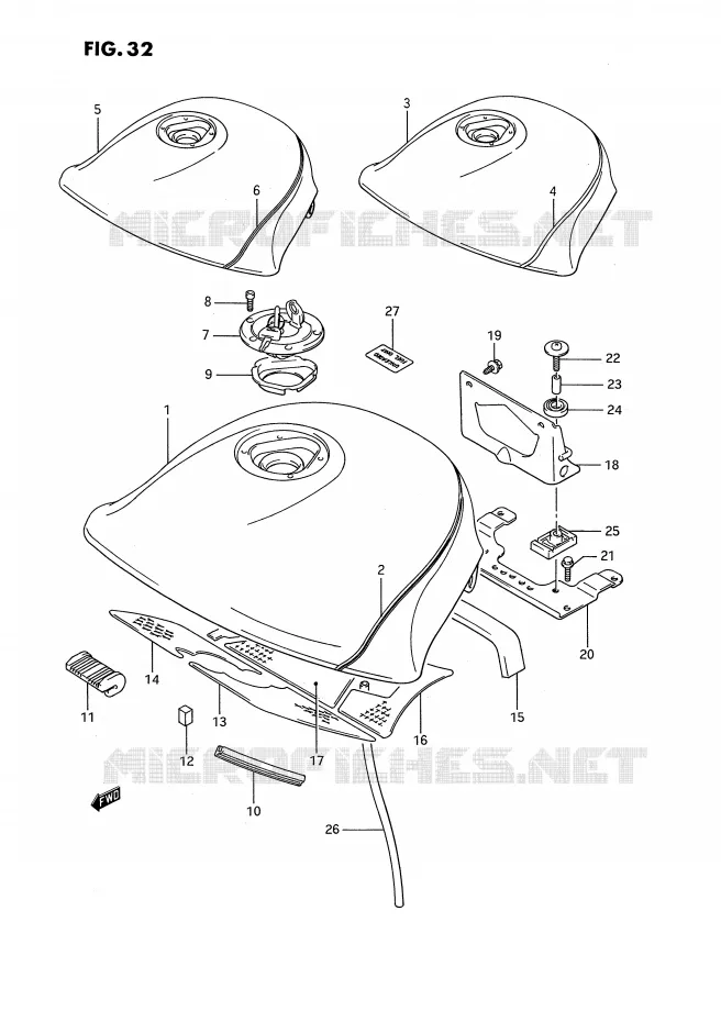 RESERVOIR D'ESSENCE (GSX1100FJ) Suzuki MOTO 1100 GSX-F 1990  GSX1100FL(E2)