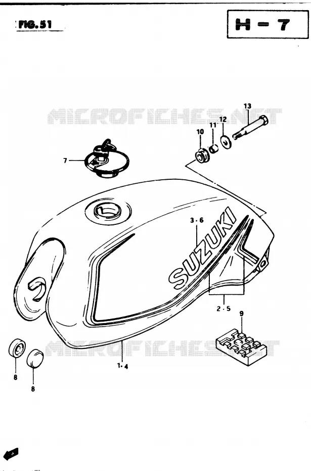 RESERVOIR D'ESSENCE (MODELE D) Suzuki MOTO 250 GSX 1982  GSX250ESZ(Z/D)