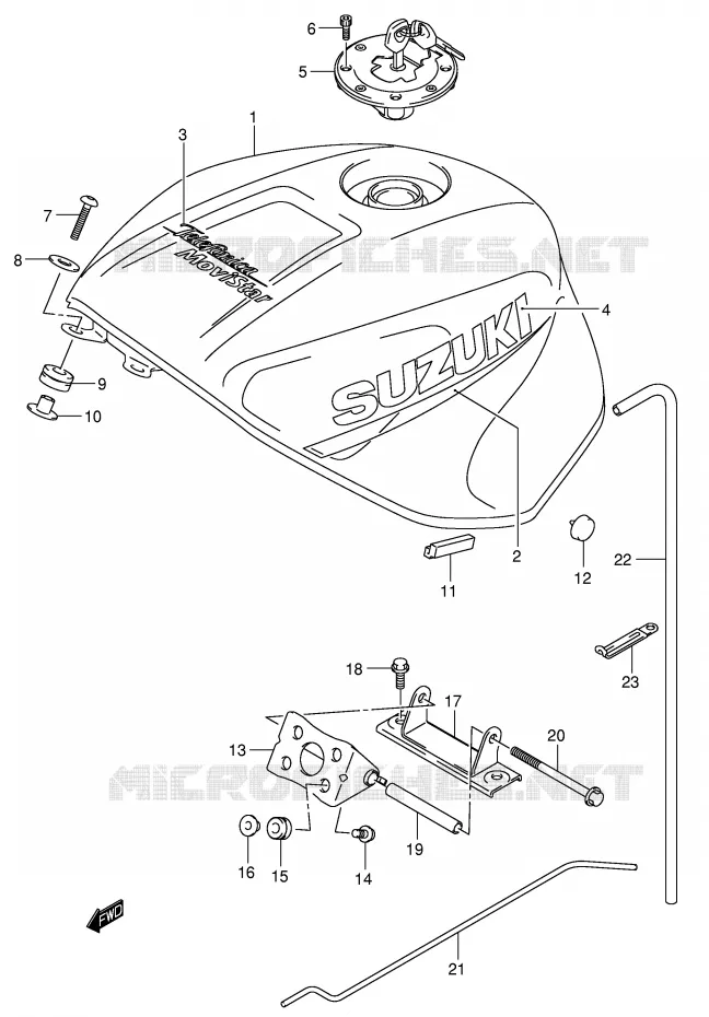 RESERVOIR D'ESSENCE (MODELE K2 FOR YC2) Suzuki MOTO 600 GSX-R 2003  GSX-R600ZK3(E2)