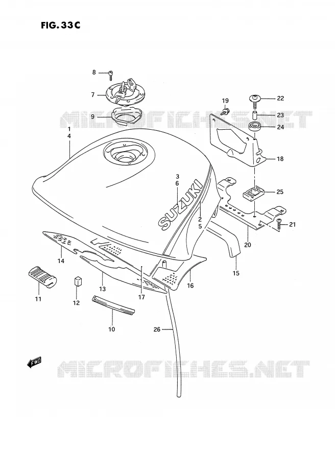 RESERVOIR D'ESSENCE (MODELE N/P/R) Suzuki MOTO 1100 GSX-F 1988  GSX1100FJ(E2)