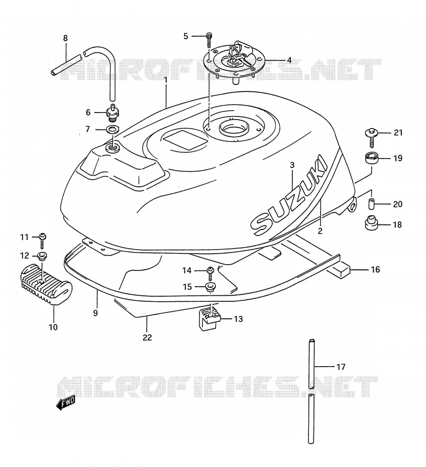 RESERVOIR D'ESSENCE (MODELE N) Suzuki MOTO 1100 GSX-R 1992  GSX-R1100N(E28)