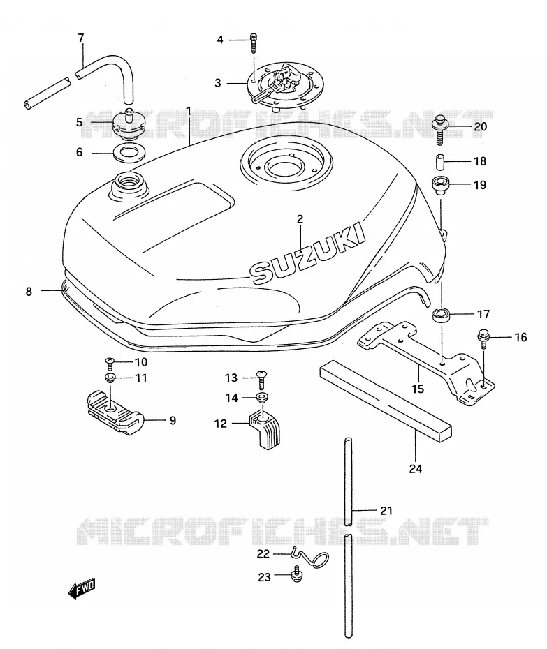RESERVOIR D'ESSENCE (MODELE R) Suzuki MOTO 750 GSX-R 1995  GSX-R750WS(E28)