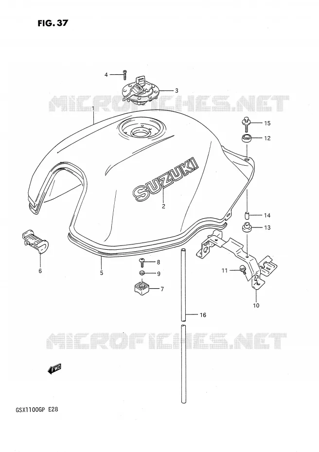 RESERVOIR D'ESSENCE Suzuki MOTO 1100 GSX-G 1993  GSX1100GP(E28)