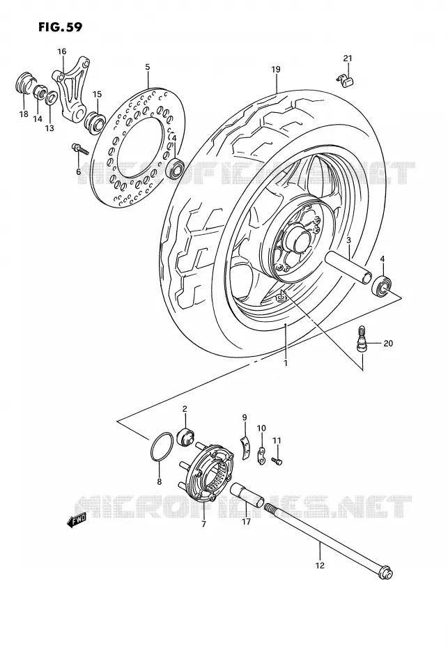ROUE ARRIERE Suzuki MOTO 1100 GSX-G 1991  GSX1100GM(E2)