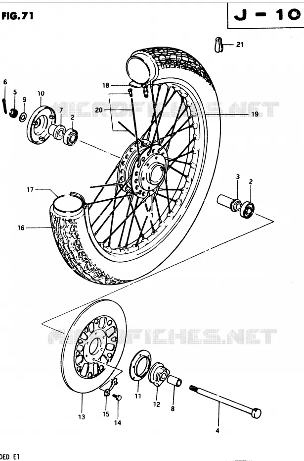 ROUE AVANT (GSX250Z/D E24, GSX250SZ E24) Suzuki MOTO 250 GSX 1983  GSX250ESD(Z/D)