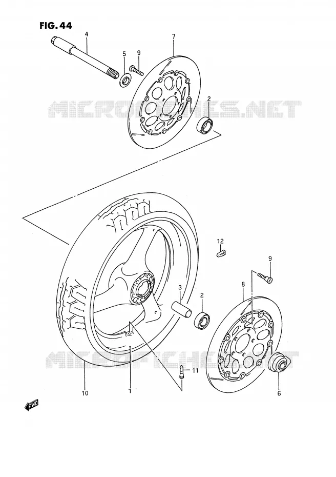 ROUE AVANT (MODELE N/P) Suzuki MOTO 750 GSX-R 1993  GSX-R750WP(E2)