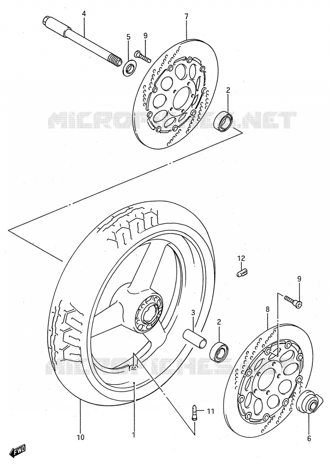 ROUE AVANT (MODELE R/S) Suzuki MOTO 750 GSX-R 1995  GSX-R750WS(E28)
