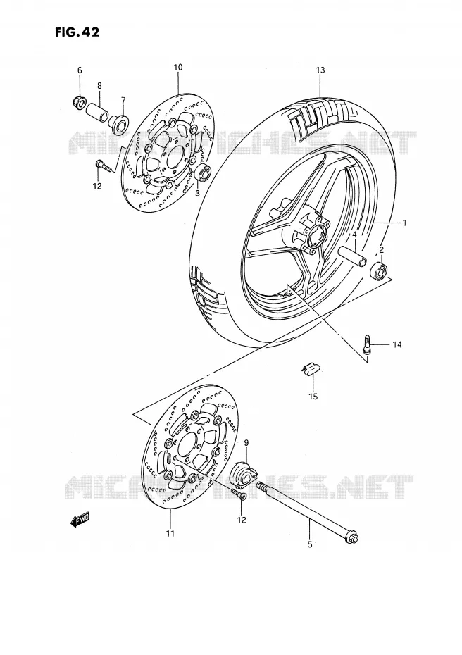 ROUE AVANT Suzuki MOTO 1100 GSX-F 1992  GSX1100FN(E2)