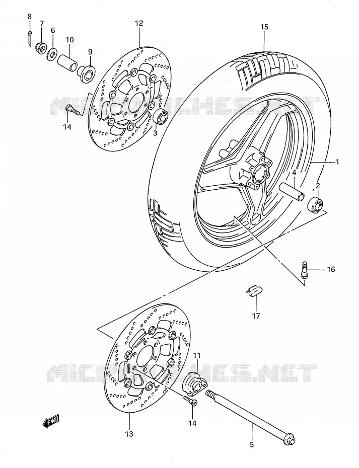 ROUE AVANT Suzuki MOTO 1100 GSX-F 1993  GSX1100FP(E28)