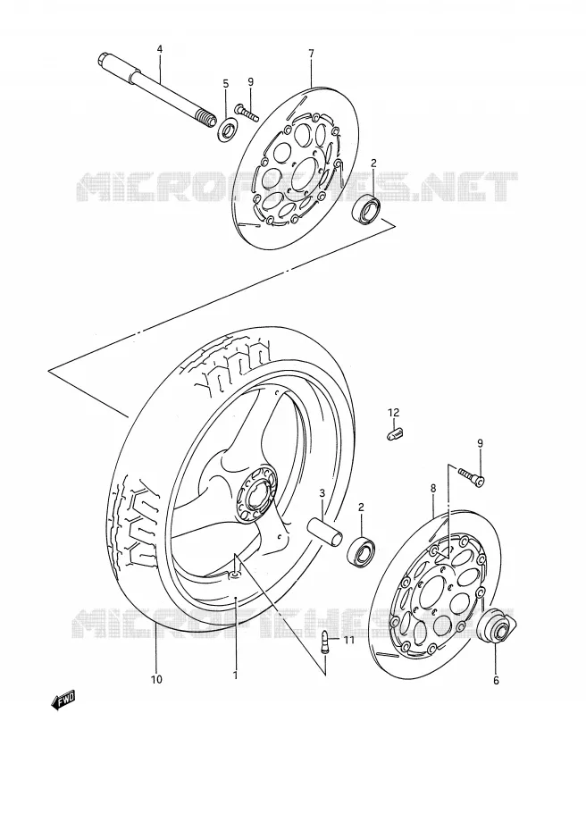 ROUE AVANT Suzuki MOTO 1100 GSX-R 1992  GSX-R1100N(E28)