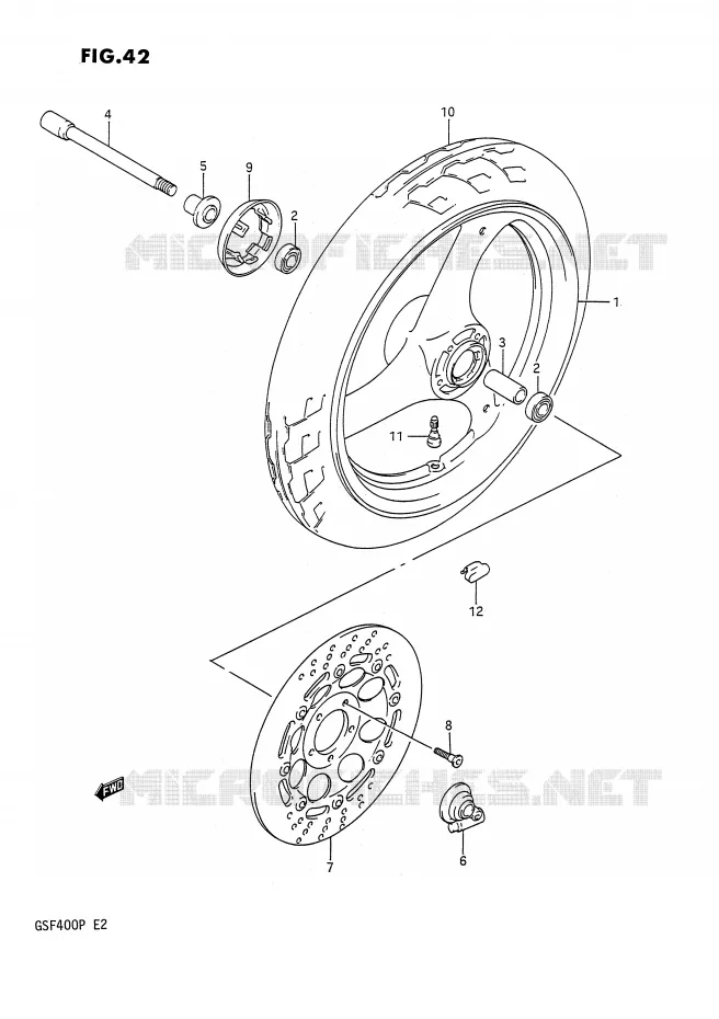 ROUE AVANT Suzuki MOTO 400 BANDIT 1992  GSF400N(E2)