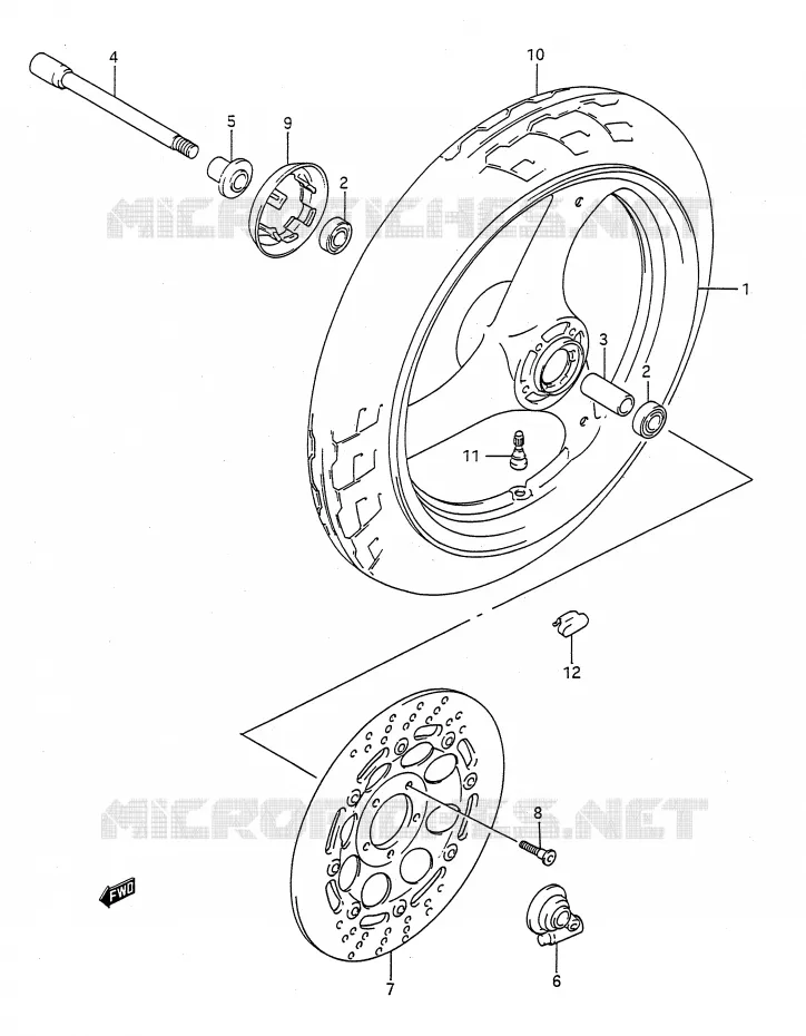 ROUE AVANT Suzuki MOTO 400 BANDIT-N 1991  GSF400M(E28)