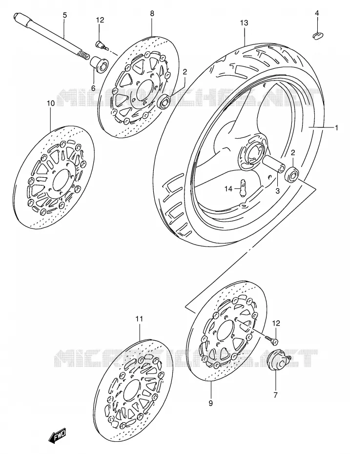 ROUE AVANT Suzuki MOTO 400 GSX-R 1993  GSX-R400RP(E30)