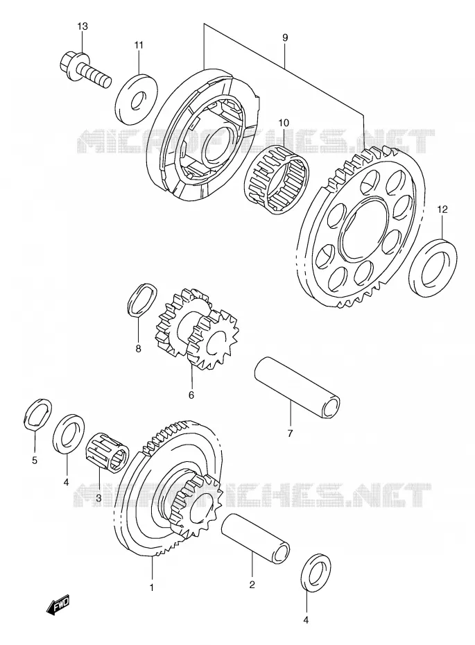 ROUE LIBRE DE DEMARREUR Suzuki MOTO 600 GSX-R 1998  GSX-R600W(E2)