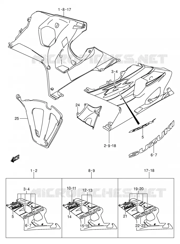 SABOT (MODELE K4) Suzuki MOTO 750 GSX-R 2005  GSX-R750U2XK5(E2)