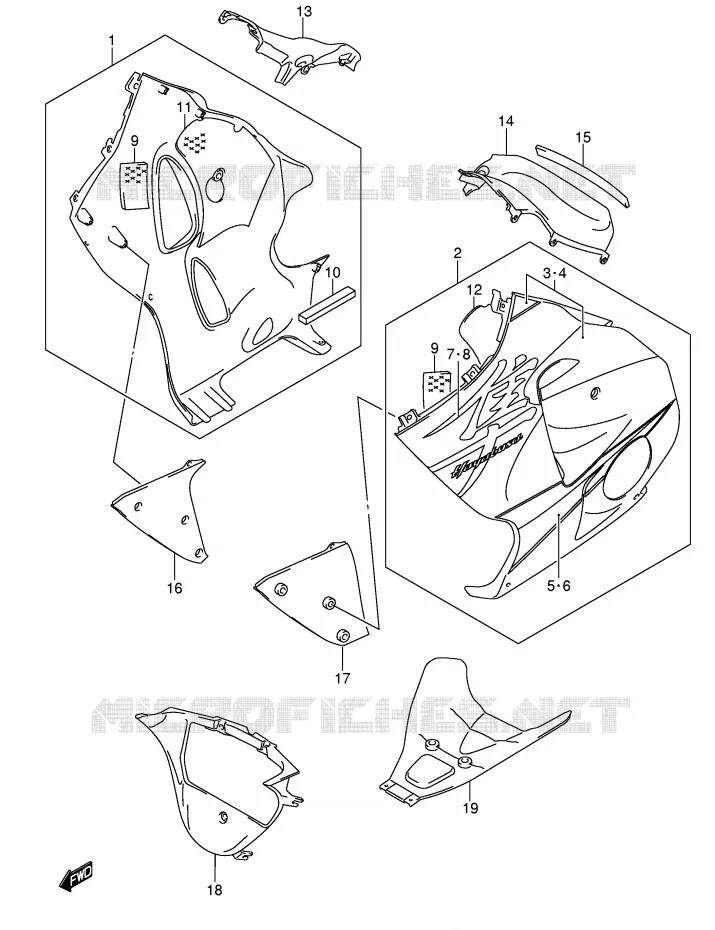 SABOT (MODELE K5) Suzuki MOTO 1300 HAYABUSA 2004  GSX1300RK4(E2)