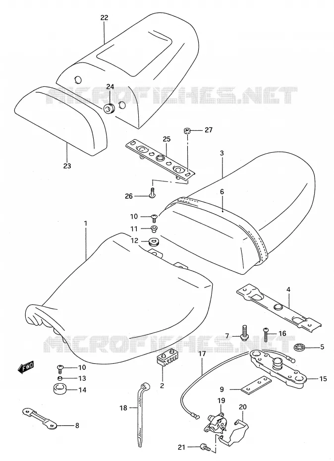 SELLE (MODELE R/S) Suzuki MOTO 750 GSX-R 1993  GSX-R750WP(E28)