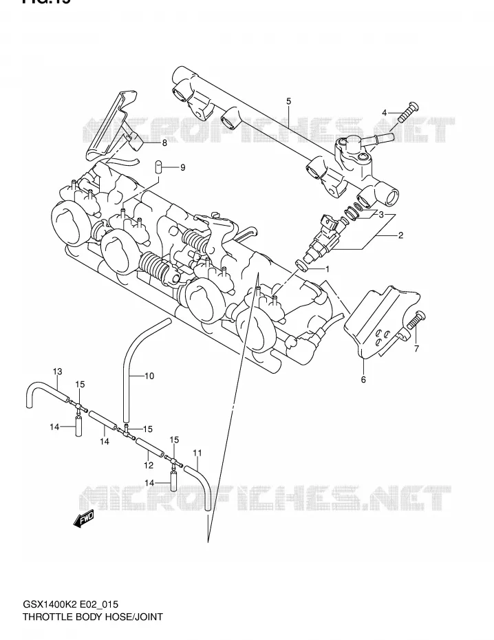 SYSTÈME D'INJECTION (MODELE K2) Suzuki MOTO 1400 GSX 2003  GSX1400K3(E2)