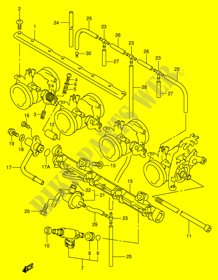 SYSTÈME D'INJECTION (MODELE W/X) pour Suzuki GSX-R 750 1997