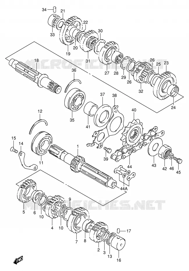TRANSMISSION Suzuki MOTO 1100 GSX-R 1994  GSX-R1100WR(E2)
