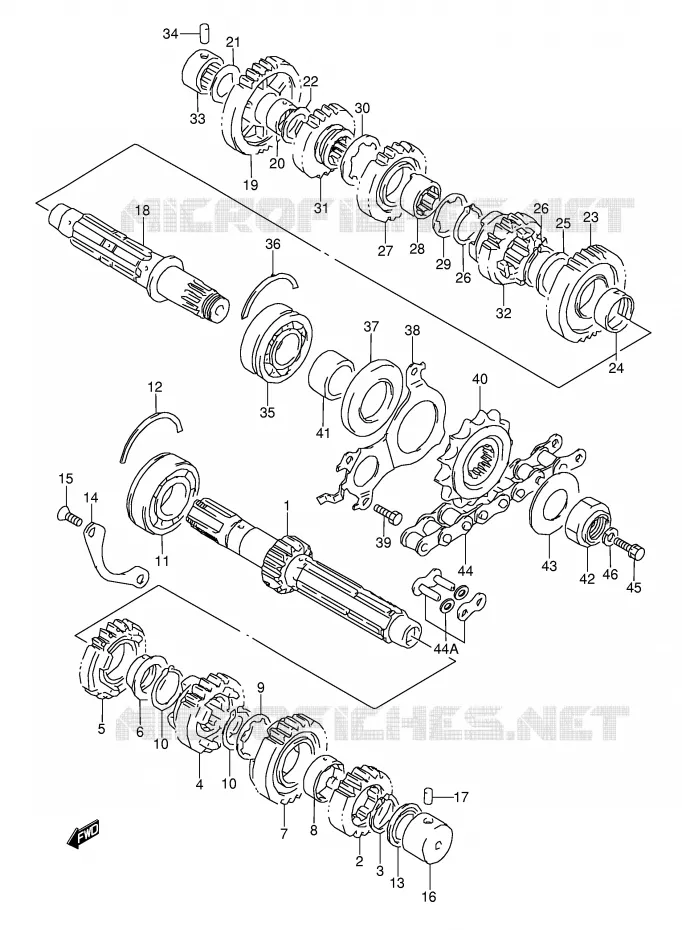 TRANSMISSION Suzuki MOTO 1100 GSX-R 1998  GSX-R1100WW(E28)