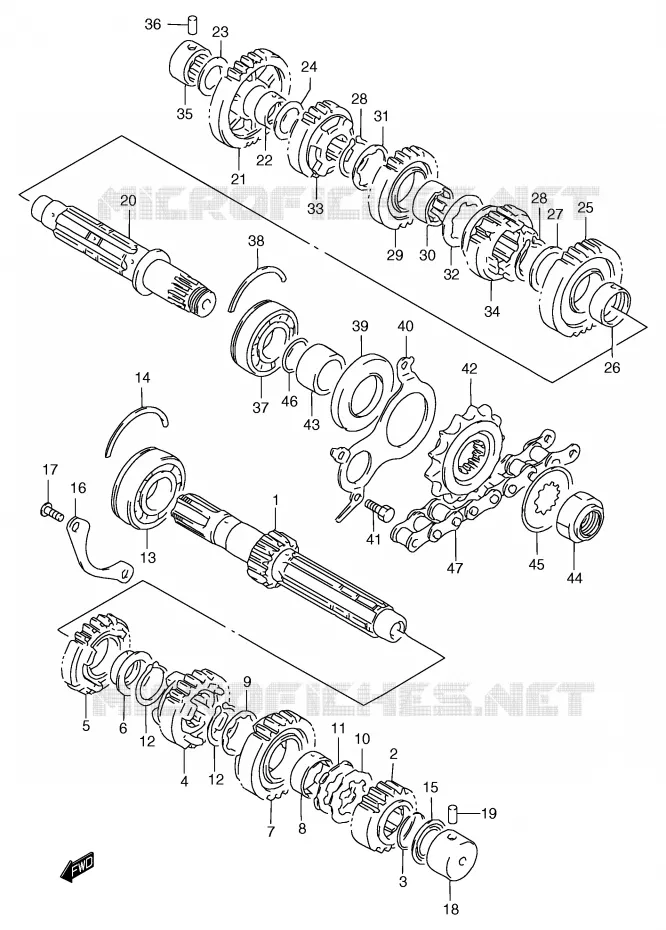 TRANSMISSION Suzuki MOTO 1200 BANDIT 2000  GSF1200Y/GSF1200SY/GSF1200SAY
