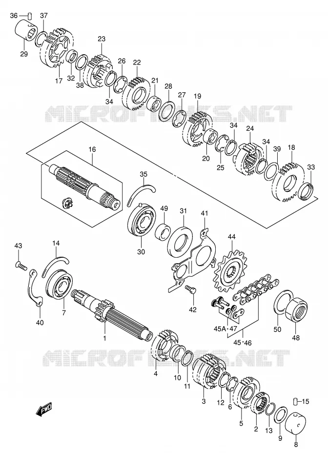 TRANSMISSION Suzuki MOTO 600 BANDIT 2002  GSF600K2(E2)