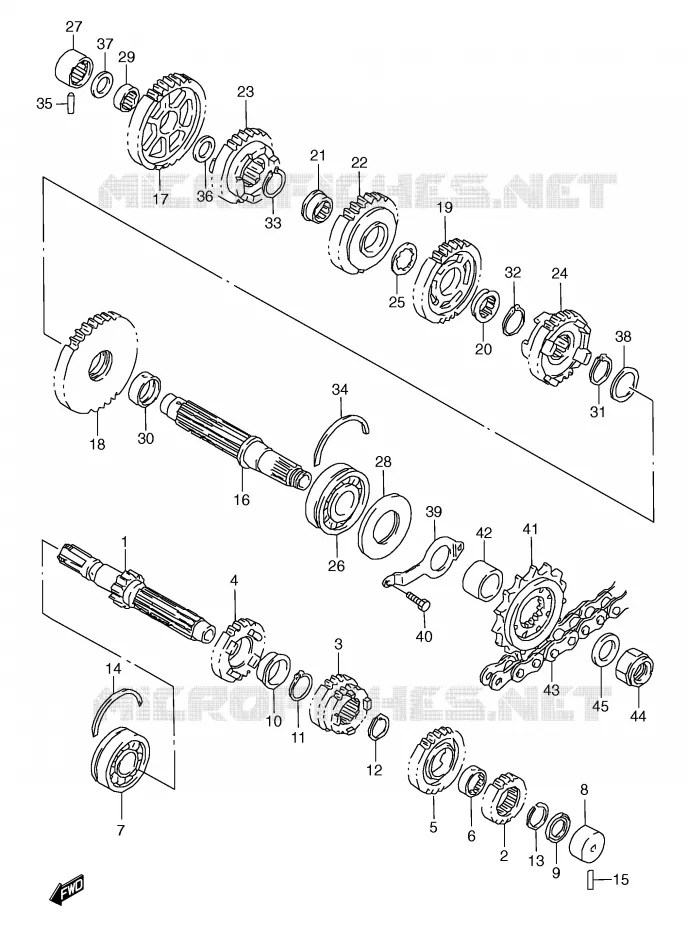 TRANSMISSION Suzuki MOTO 600 GSX-R 1998  GSX-R600W(E2)