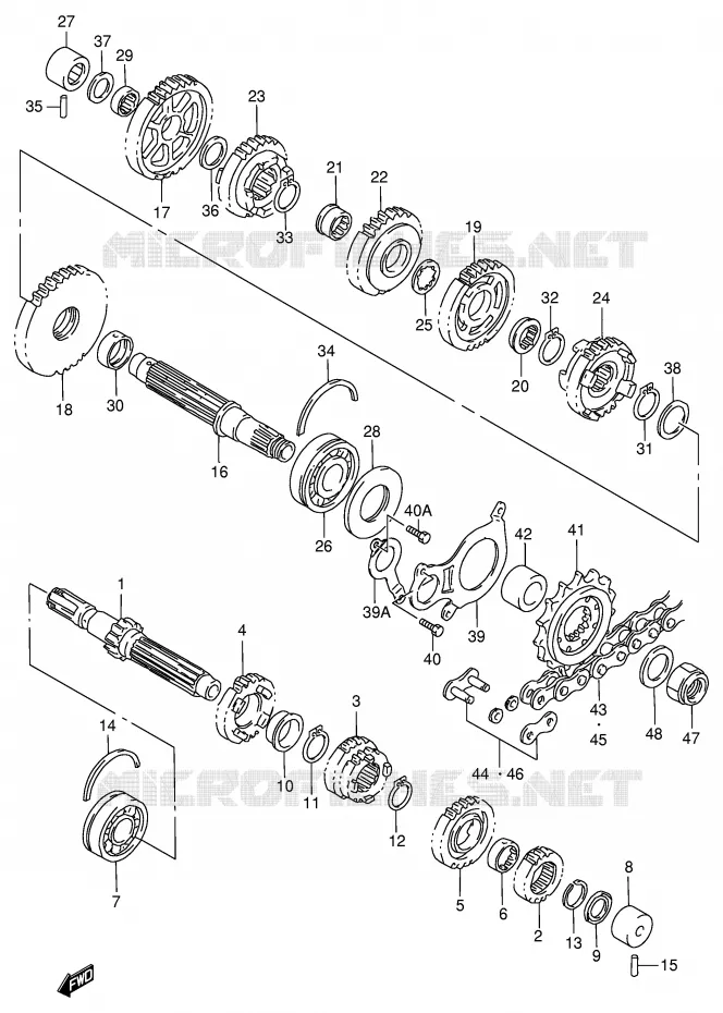 TRANSMISSION Suzuki MOTO 750 GSX-R 1999  GSX-R750X(E2)