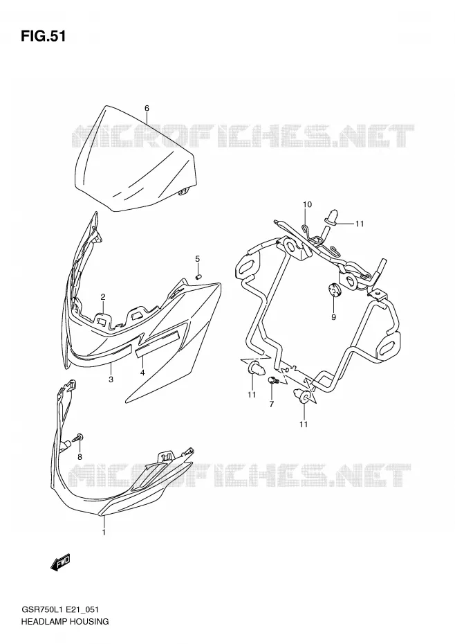 BOL DE PHARE Suzuki MOTO 750 GSR 2012  GSR750L1(E21)
