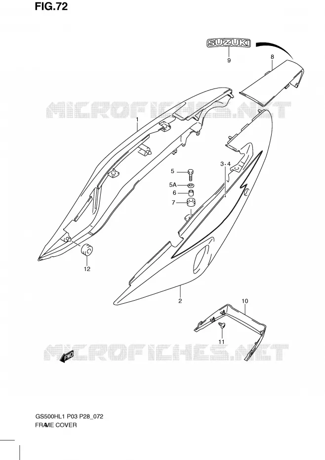 CARENAGES (GS500FH P28) Suzuki MOTO 500 GS-F 2011  GS500FHL1(P3)