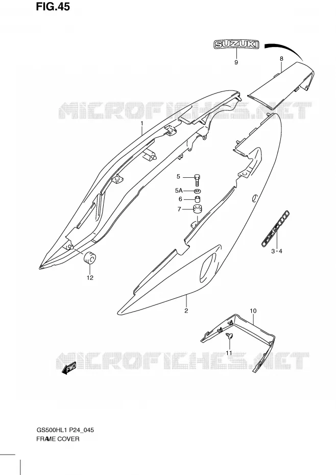CARENAGES (GS500H) Suzuki MOTO 500 GS-F 2011  GS500FHL1(L1)