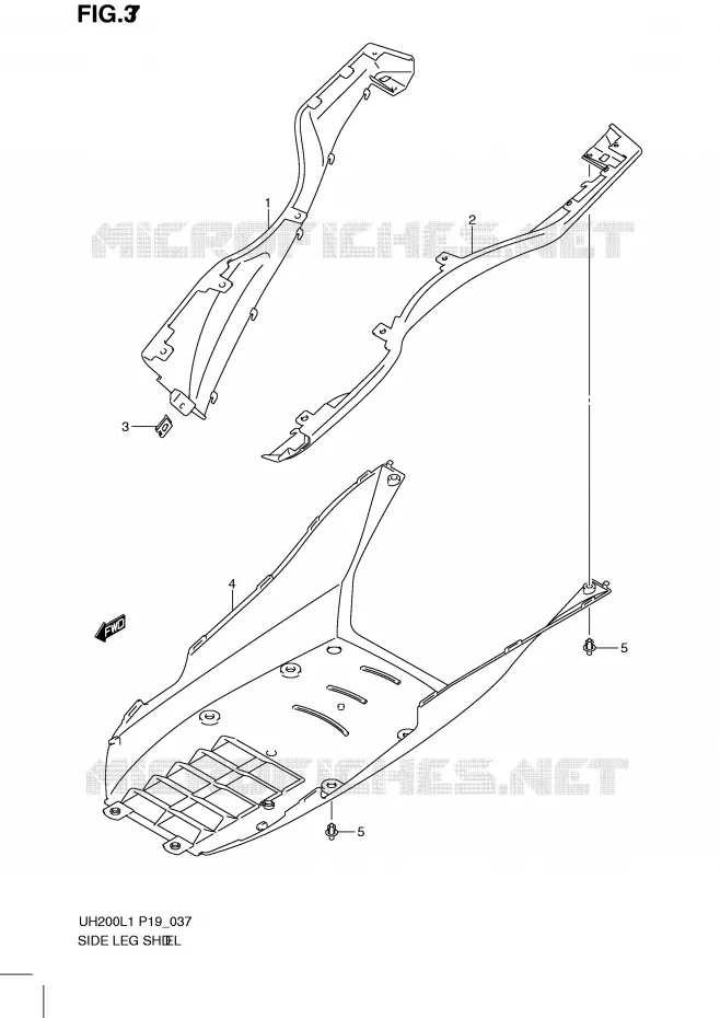 CARENAGES INFERIEUR Suzuki SCOOTER 200 BURGMAN 2011  UH200GL1(P19)