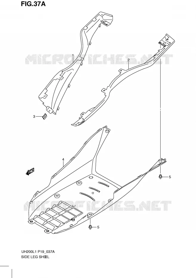 CARENAGES INFERIEURS (MODEL EXECUTIVE P19) Suzuki SCOOTER 200 BURGMAN 2011  UH200L1(P19)