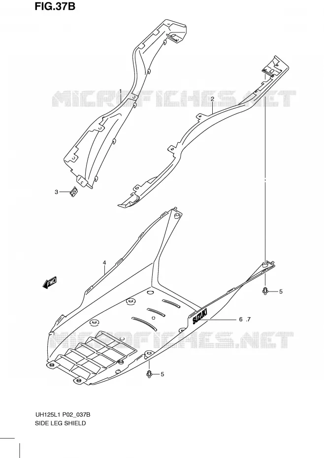 CARENAGES INFERIEURS (MODEL RACING P19) Suzuki SCOOTER 125 BURGMAN 2011  UH125L1(P2)