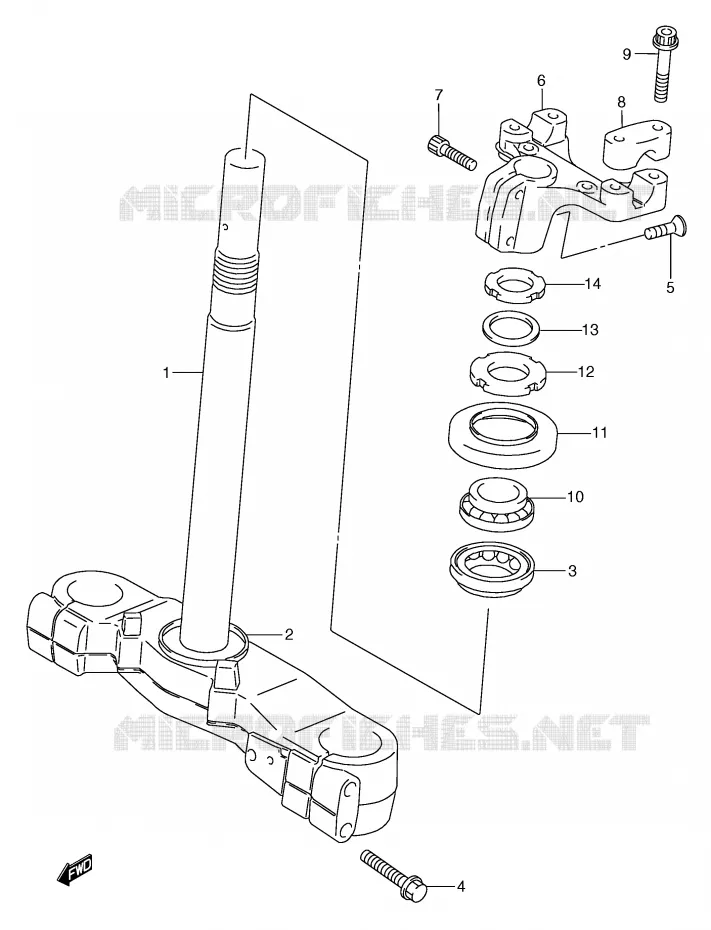 COLONNE DE DIRECTION (MODELE Y/K1/K2) Suzuki SCOOTER 250 BURGMAN 2002  AN250K2(E2)