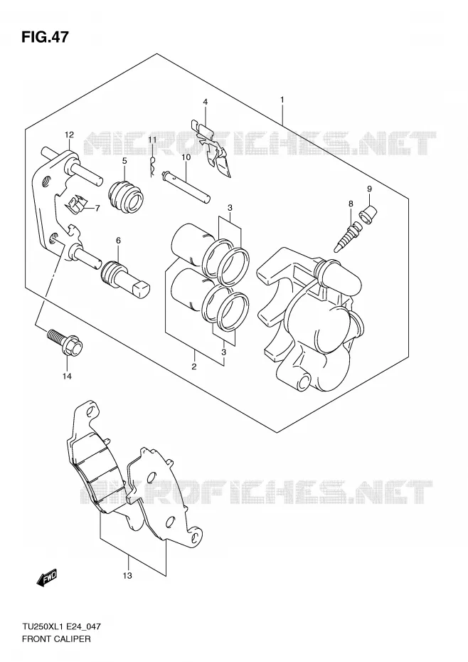 ETRIER DE FREIN AVANT Suzuki MOTO 250 TU 2011  TU250XL1(E24)