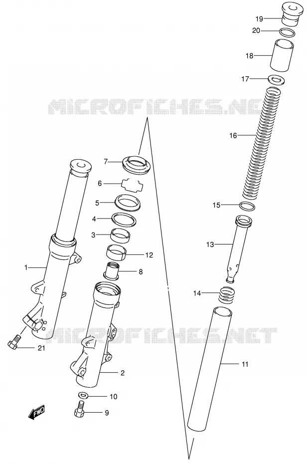 FOURCHE (MODELE X) Suzuki SCOOTER 400 BURGMAN 1999  AN400X(E2)