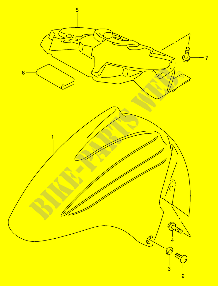 GARDE BOUE AVANT (MODELE W/X) pour Suzuki BURGMAN 250 2000
