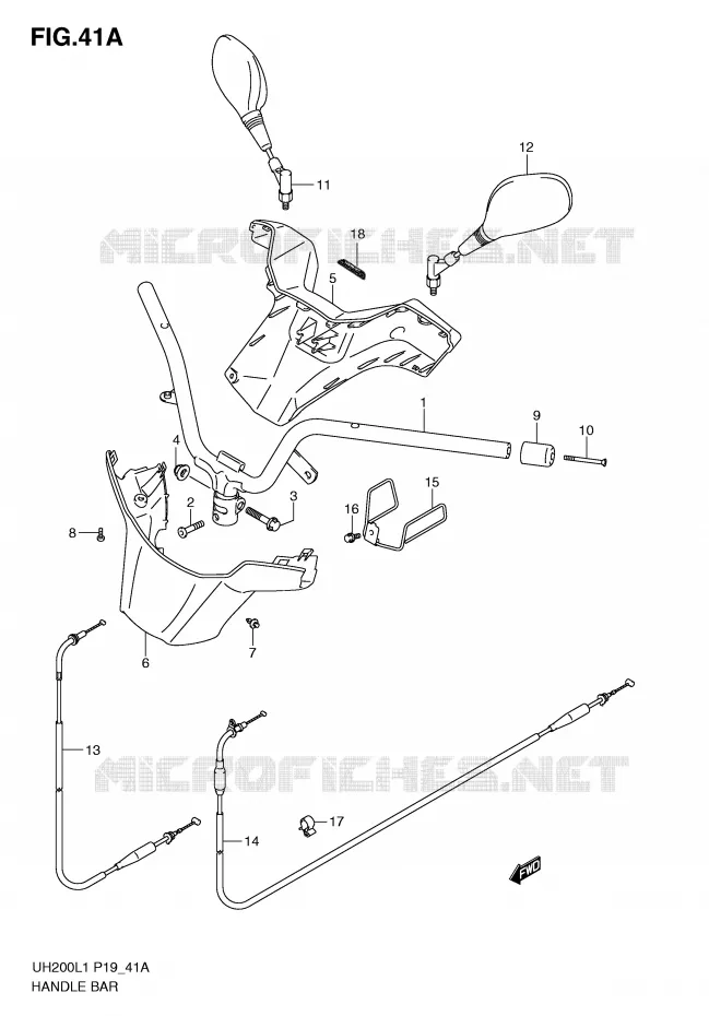 GUIDON (MODEL EXECUTIVE P19) Suzuki SCOOTER 200 BURGMAN 2011  UH200L1(P19)
