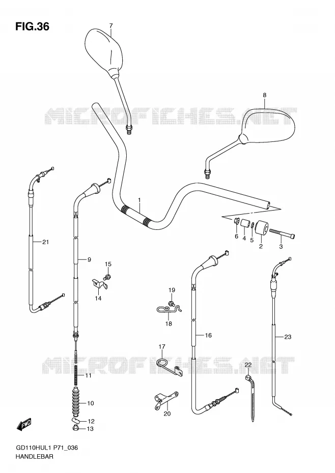 GUIDON Suzuki MOTO 110 GD 2011  GD110HUL1(P71)