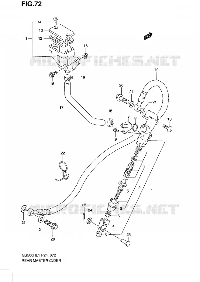 MAITRE CYLINDRE ARRIERE Suzuki MOTO 500 GS-E 2011  GS500HL1(L1)