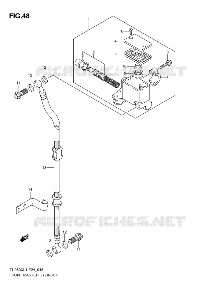 MAITRE CYLINDRE AVANT Suzuki MOTO 250 TU 2011  TU250XL1(E24)